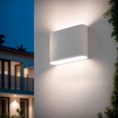 Aplique de Pared Exterior LED 6W Iluminación Doble Cara Cuadrado Blanco Zeus