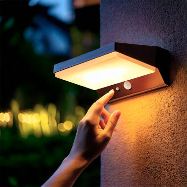 Aplique de Pared Exterior Solar LED 5W Aluminio con Sensor de Movimiento Ivar