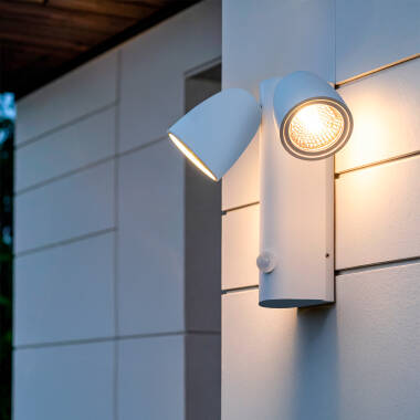 Imagen de Aplique de Pared Exterior LED 12W Aluminio con Sensor de Movimiento PIR Abel Dos Focos
