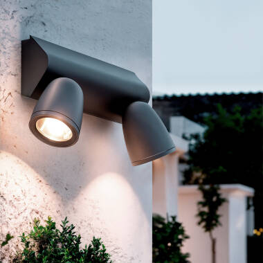 Imagen de Aplique de Pared Exterior LED 12W Aluminio Abel Large Dos Focos