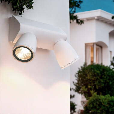 Imagem de Aplique de Parede Exterior LED 12W Alumínio Abel Large Dois Focos