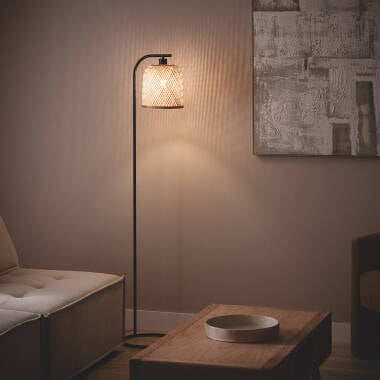 Imagen de Lámpara de Pié Metal y Bambú Adola