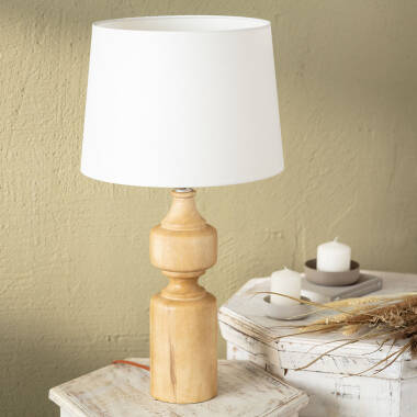 Lámpara de Mesa Madera Sansa ILUZZIA