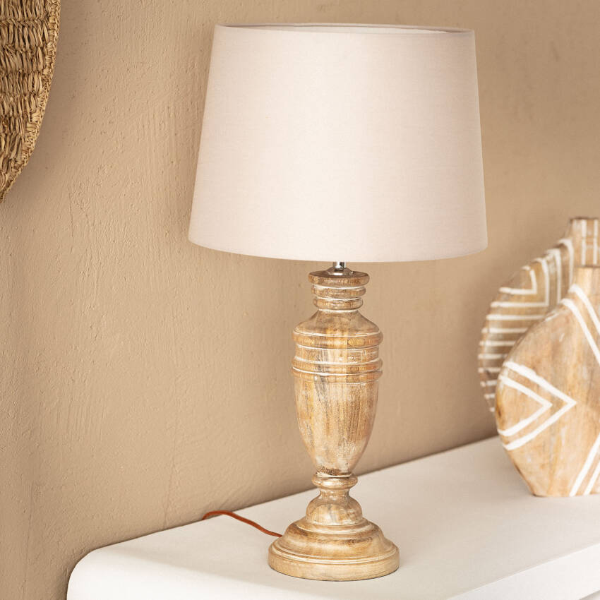 Lámpara de Mesa Madera Hausa ILUZZIA