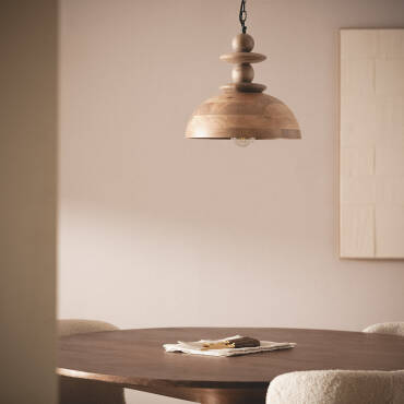 Lámpara Colgante Madera Zeil Solstice ILUZZIA