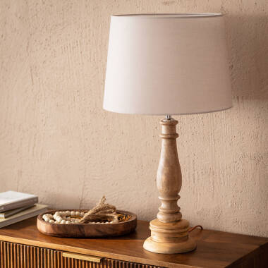 Lámpara de Mesa Madera Dinka ILUZZIA