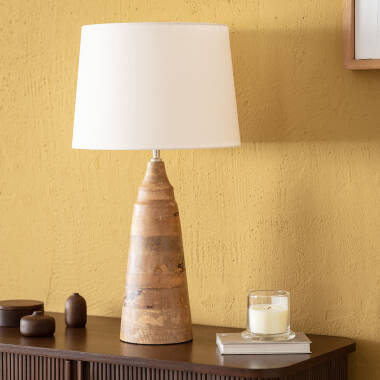Lámpara de Mesa Madera Zeil Rajesh ILUZZIA