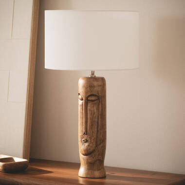 Lámpara de Mesa Madera Tótem ILUZZIA