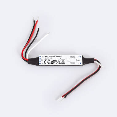 Mini Controlador Regulador de Fita LED Monocor 12/24V DC compatível com controlo RF e Botão de Pressão