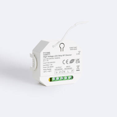 Controlador Regulador Fita LED Monocor 220-240V AC Compatível com Pulsador e Comando RF