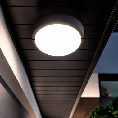 Plafon LED 15W Circular para Exterior Ø140 mm IP65  Hublot Black