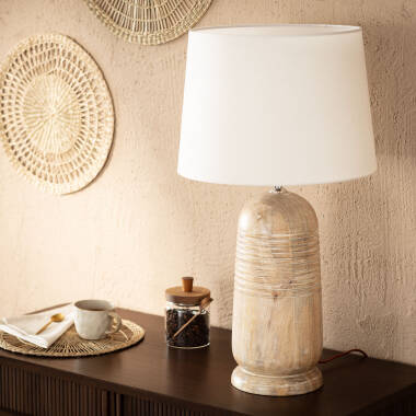 Lámpara de Mesa Madera Warsha ILUZZIA