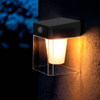 Aplique de Parede Exterior Solar LED 1,5W Alumínio com Sensor de Movimento Efren Square