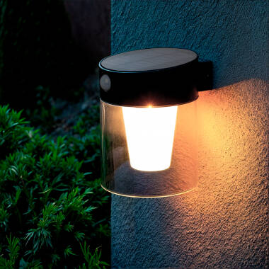 Aplique de Parede Exterior Solar LED 1,5W Alumínio com Sensor de Movimento Efren