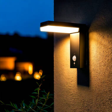 Aplique de Parede Exterior Solar LED 2W Alumínio com Sensor de Movimento Goran