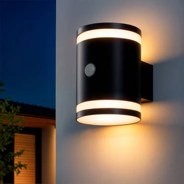 Fotografía del producto: Aplique de Pared Exterior Solar LED Aluminio con Sensor de Movimiento Draco