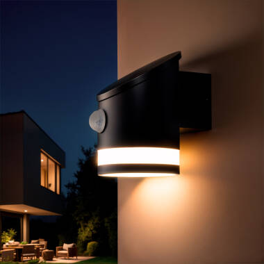 Aplique de Pared Exterior Solar LED Aluminio con Sensor de Movimiento Eddan