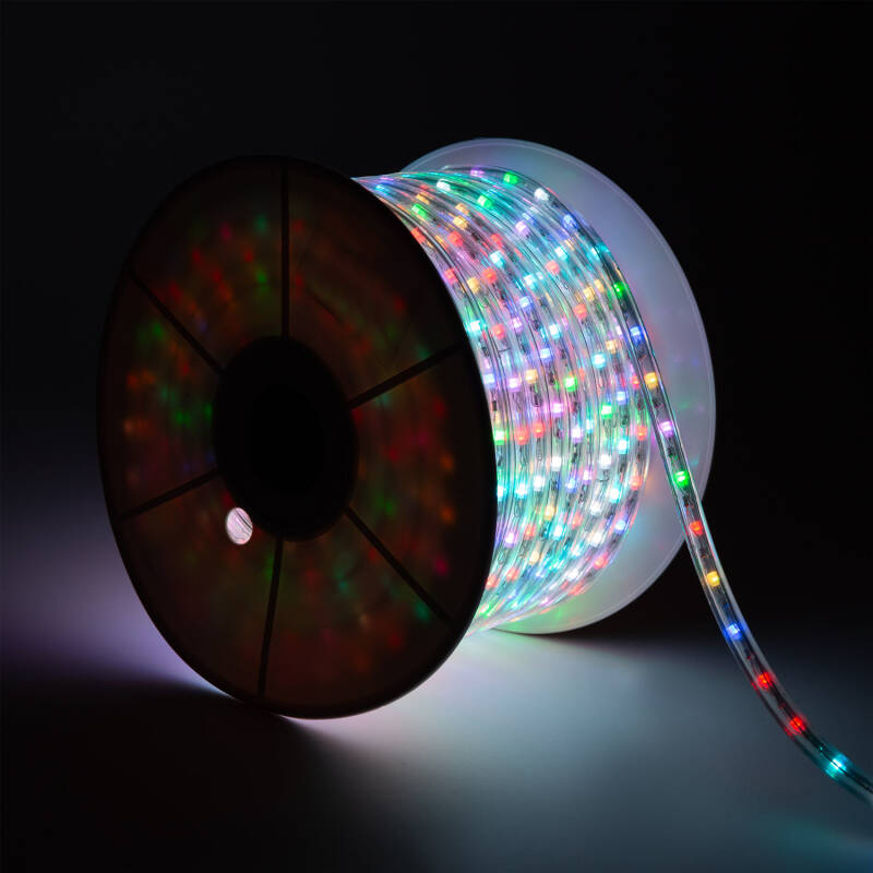 Imagem de Mangueira LED Redonda 220V RGB 36 LED/m Rolo 50m Corte 100cm IP65