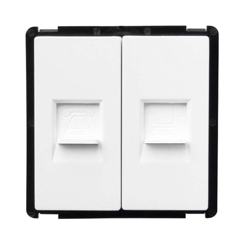 Imagem de Tomada RJ45 Internet + RJ11 Telefone Modern