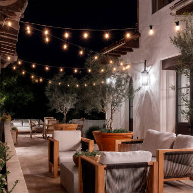 Imagen de Guirnalda Exterior con Bombillas LED B22 Filamento G95 5m IP44 Negro