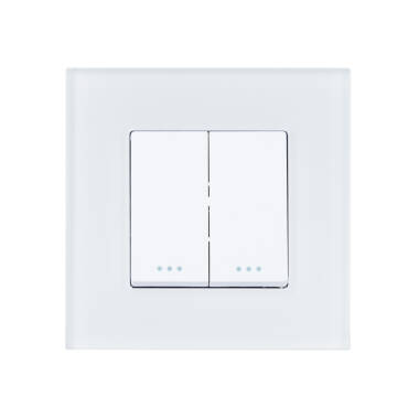 Interruptor Duplo Comutado com Moldura PC Modern