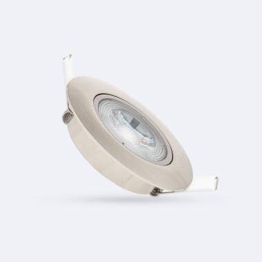 Foco Downlight LED 5W Direccionável Circular Niquel Escovado Corte Ø68 mm