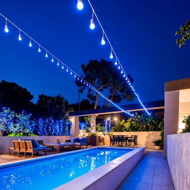 Imagen de Guirnalda Exterior con Bombillas LED E27 5.5m IP65 Blanco
