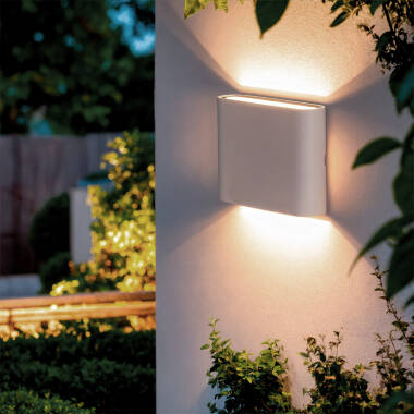Aplique de Pared Exterior LED 6W Aluminio Cuadrado Iluminación Doble Cara Luming Blanco