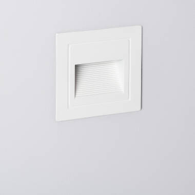 Baliza Exterior LED 3W Empotrable Pared Cuadrado Blanco Wabi