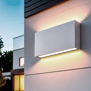 Imagen de Aplique de Pared Exterior LED 10W Aluminio Iluminación Doble Cara Rectangular Blanco Luming II