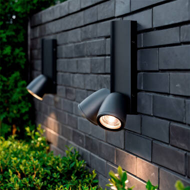 Aplique de Pared Exterior Aluminio Abel Dos Focos
