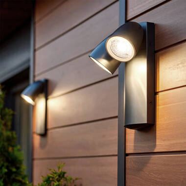 Aplique de Pared Exterior Aluminio Abel Dos Focos