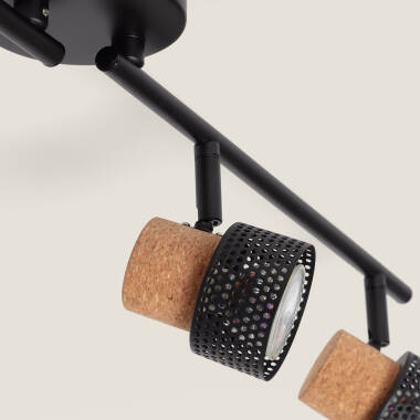 Imagen de Lámpara de Techo Metal y Corcho Cuatro Focos Liksy