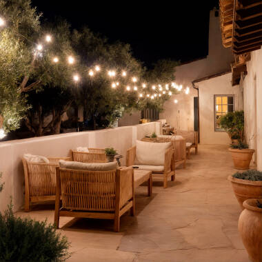 Imagem de Kit Grinalda Luzes Exterior 5m Preto + 5 Lâmpadas Filamento LED E27 24V