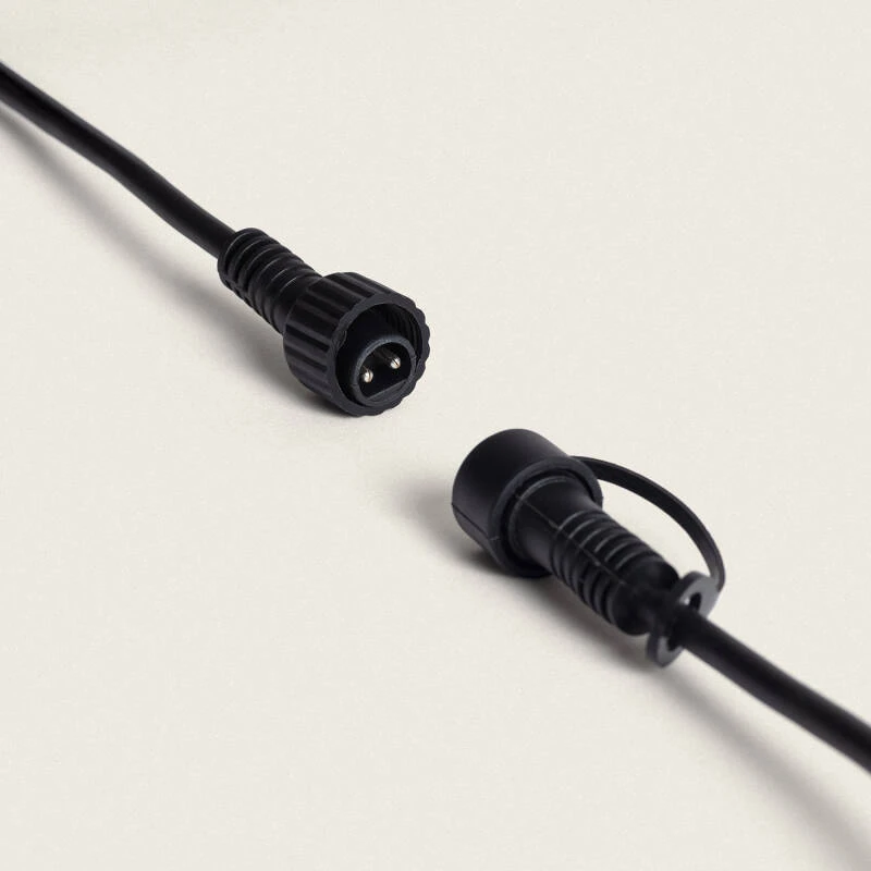 Imagem de Kit Grinalda Luzes Exterior 5m Preto + 5 Lâmpadas Filamento LED E27 24V