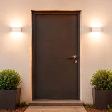 Aplique de Parede Exterior LED 10W Iluminação Dupla Face Retangular Branco Hera