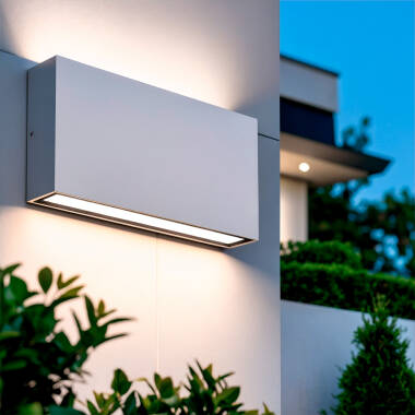 Imagem de Aplique de Parede Exterior LED 10W Iluminação Dupla Cara Retangular Branco Kaira