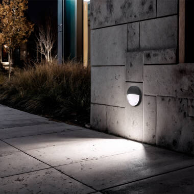 Aplique de Pared Exterior LED 3W CCT Seleccionable Superficie Circular Jade