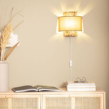 Imagen de Aplique de Pared Fibras Naturales y Tela Orleans