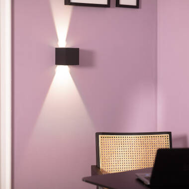 Aplique de Pared Exterior LED 6W Aluminio Iluminación Doble Cara Eros Negro