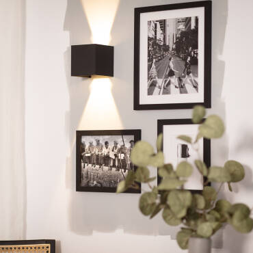 Fotografía del producto: Aplique de Pared Exterior LED 6W Aluminio Iluminación Doble Cara Eros Negro