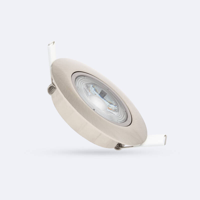 Imagem de Foco Downlight LED 5W Direccionável Circular Niquel Escovado Corte Ø68 mm