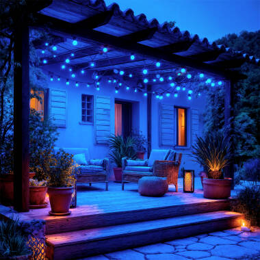 Imagen de Guirnalda Exterior con Bombillas LED E27 5.5m IP65 Negro
