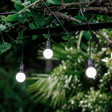 Imagem de Kit Grinalda Waterproof 5,5m Preto + 8 Lâmpadas LED E27 G45 3W Coloridas 