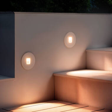 Imagen de Baliza Exterior LED 2W Empotrable Pared Circular Blanco Grasset