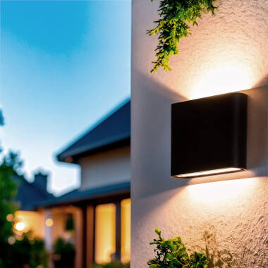 Imagen de Aplique de Pared Exterior LED 6W Aluminio Cuadrado Iluminación Doble Cara Luming Negro
