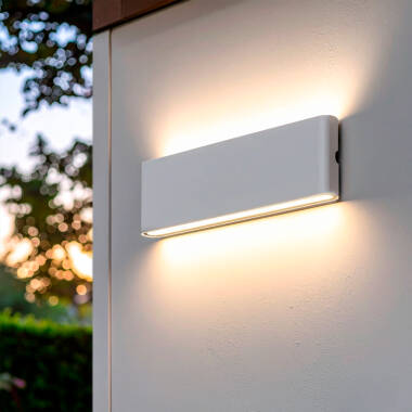 Aplique de Parede Exterior LED 20W Alumínio Retangular Iluminação Dupla Longluming Branco