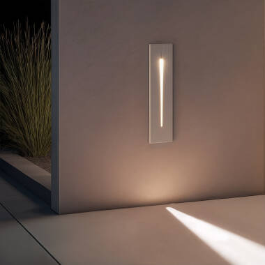 Baliza de Parede LED de Alumínio Retangular para Exterior Linear Wabi Branco