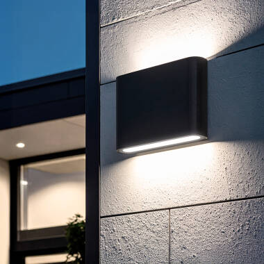Aplique de Parede Exterior LED 6W Iluminação Dupla Cara Quadrado Preto Zeus