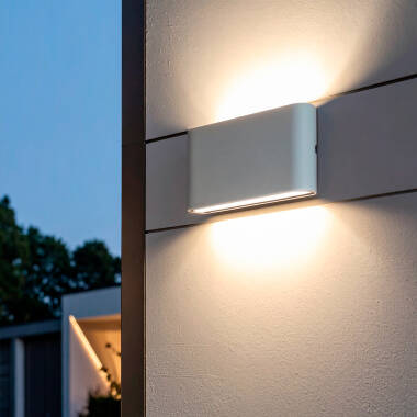 Aplique de Pared Exterior LED 12W Iluminación Doble Cara Rectangular Blanco Einar